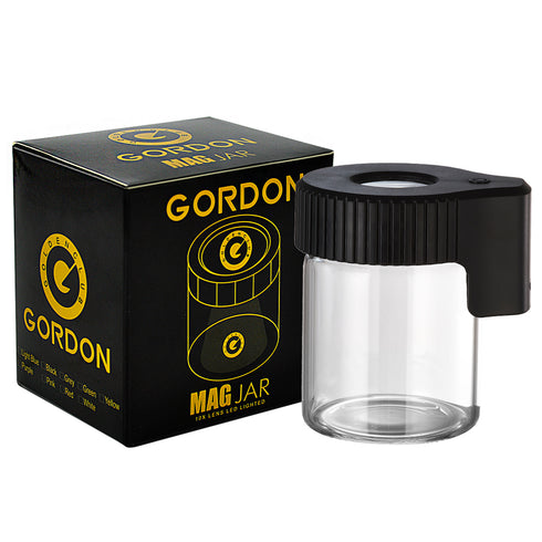 Gordon Light-Up Led Storage Jar, Air Tight & Magnifying View Jar, Black Jar Lid, Rechargeable Glass Jar Container 155 ml
